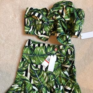 Red Carter Havana Leaf Two Piece Set